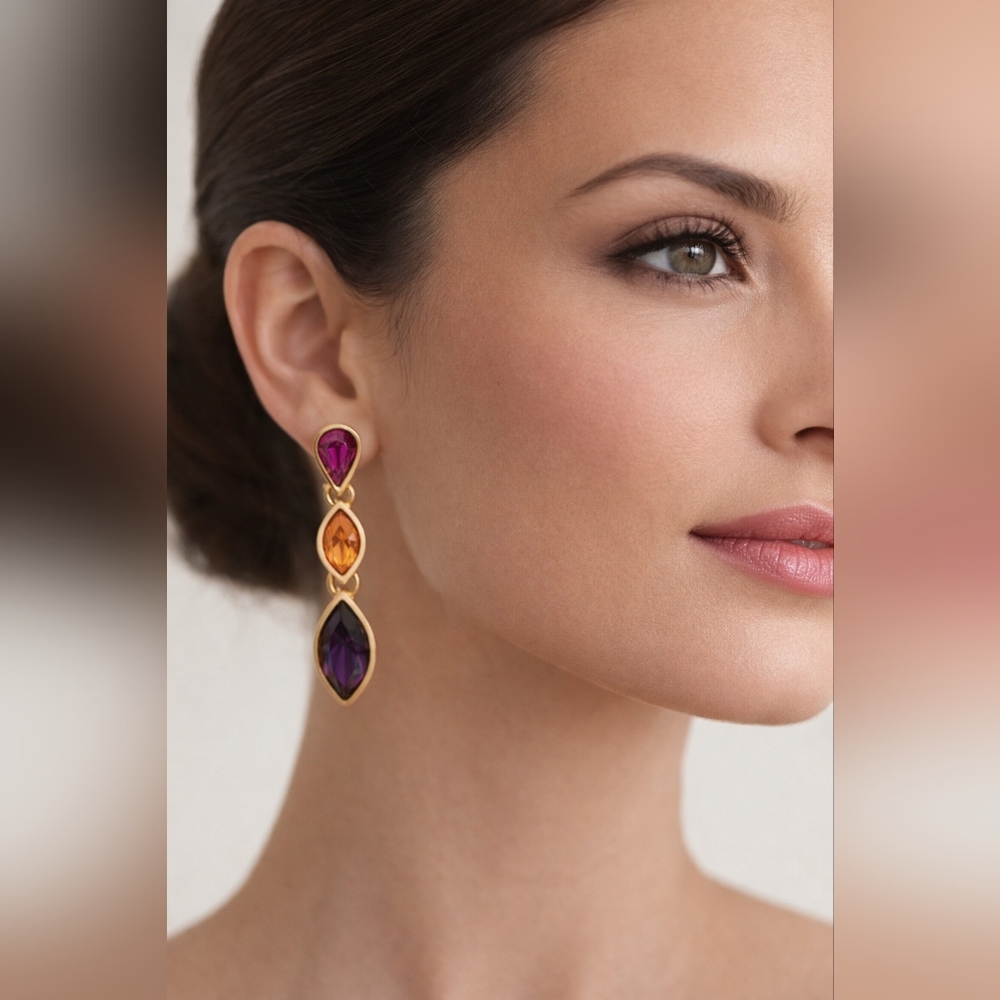 ‼️NOT AVAILABLE‼️Vintage Yves Saint Laurent (YSL) Drop Earrings with CoA